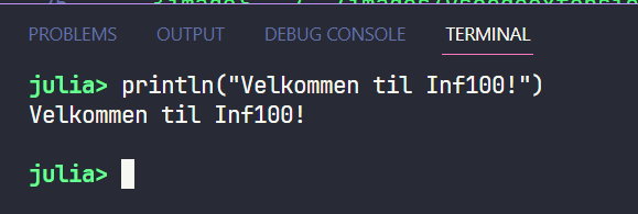 Installasjon av Visual Studio Code og Julia Extension — INF100 Pensum